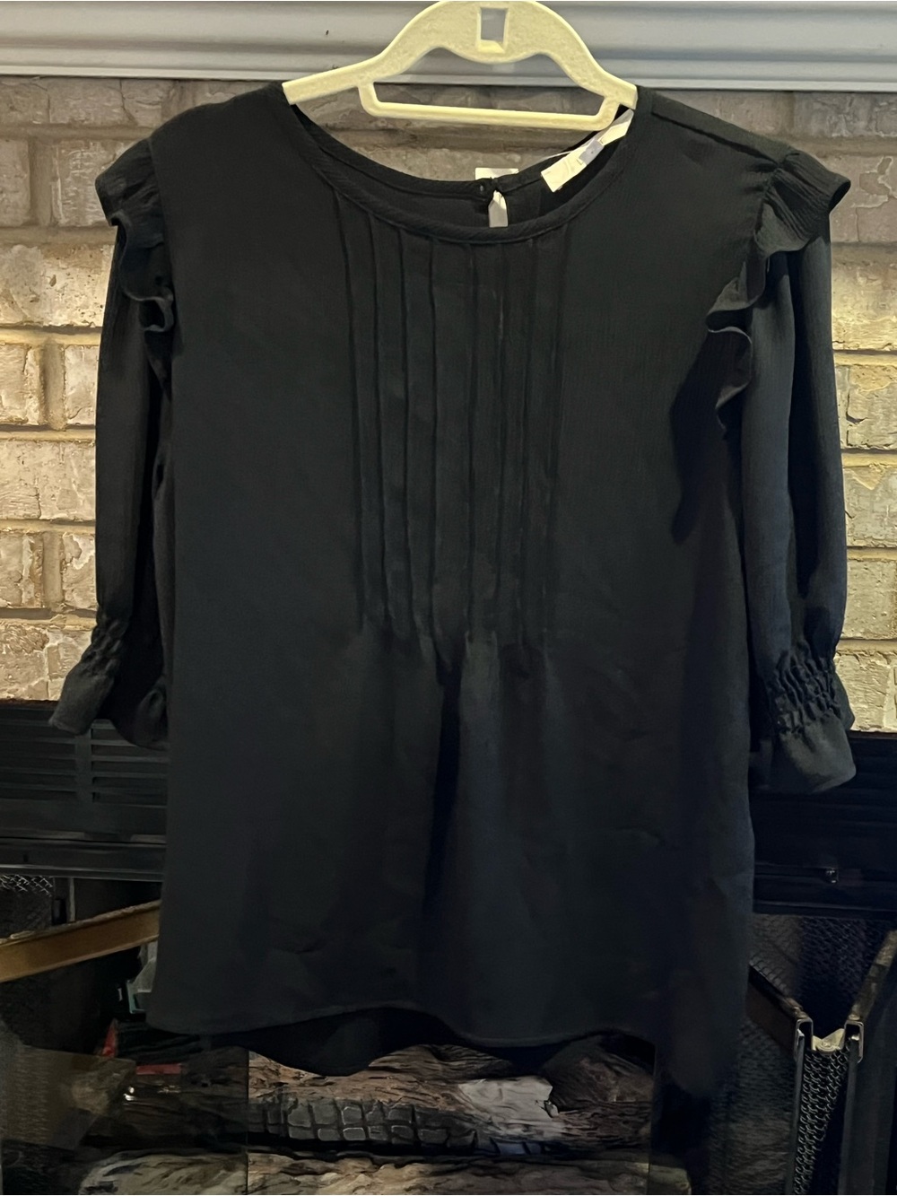 Women’s Black Ruffled Sleeve Blouse - loft